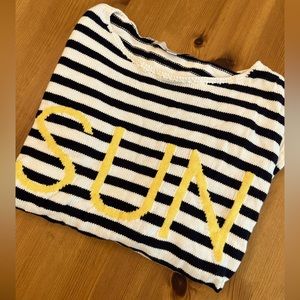 Loft navy and white striped sun sweater